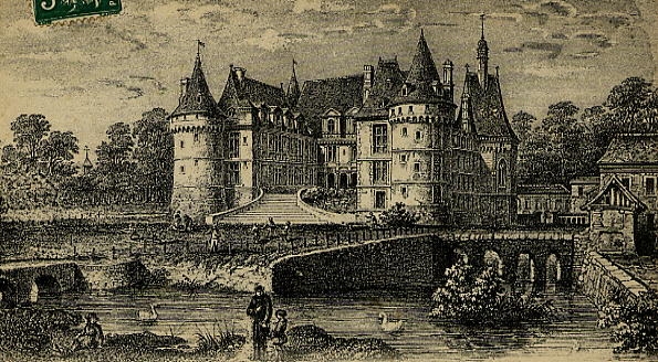 Mesnieres-en-Bray (76), dessin utilisé dans une carte postale